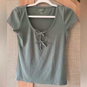American Eagle Outfitters Sage Short Sleeve Top sz M NWT